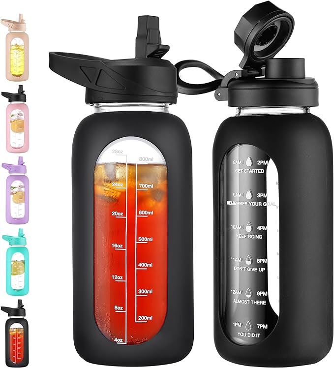 CIVAGO 32 oz Glass Water Bottle