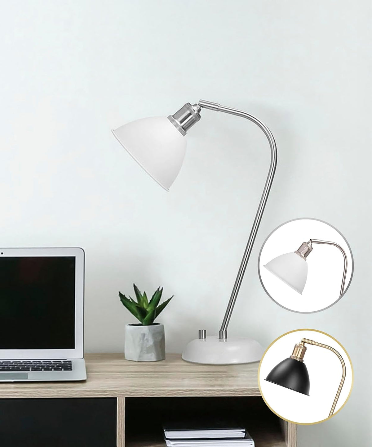 HarvestLand Halo Desk Lamp, Reading Lamp for Home Office, White