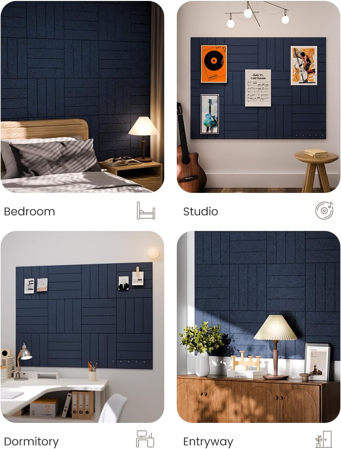Fluxynara Felt Bulletin Board & Cork Board Alternative 48'' x 36''