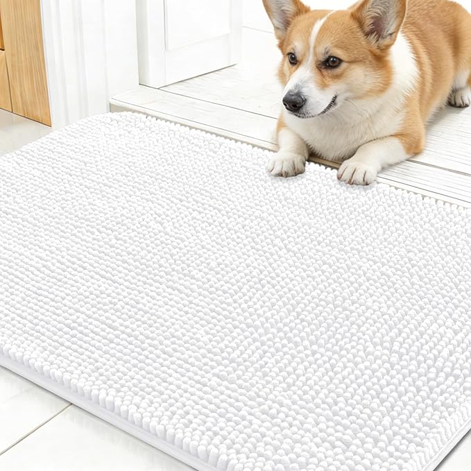 OLANLY Dog Door Mat for Muddy Paws 30x17, Absorbs Moisture and Dirt, Absorbent
