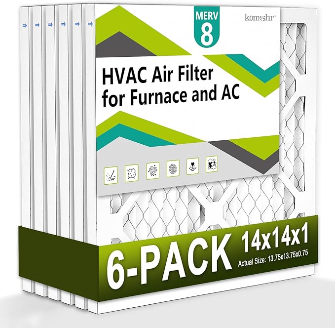 14x14x1 Air Filter MERV 8, HVAC/Furnace AC Filter Replacement, Dust