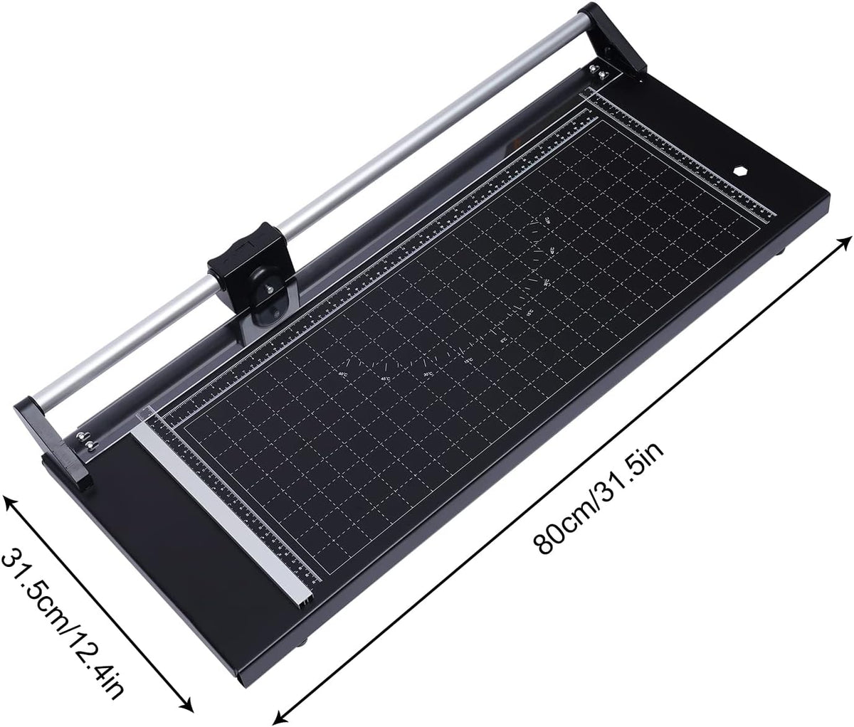 24 Inch Commercial Manual Precision Rotary Paper Trimmer Cutter,Heavy Duty,Smart Cut for Photo Paper, Film, Art Paper Jam, Office Paper, Thin Plastic Soft Board, PVC,Cutting Table 80x31.5cm