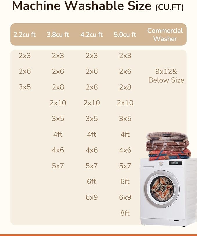 BESTSWEETIE Area Rug 8x10 Rug Machine Washable Non-Slip Low Pile Print Pattern