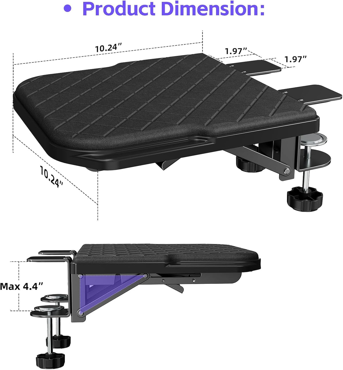 CABTE Arm Rest for Desk, 90°Foldable Computer Wrist Rest Shelf
