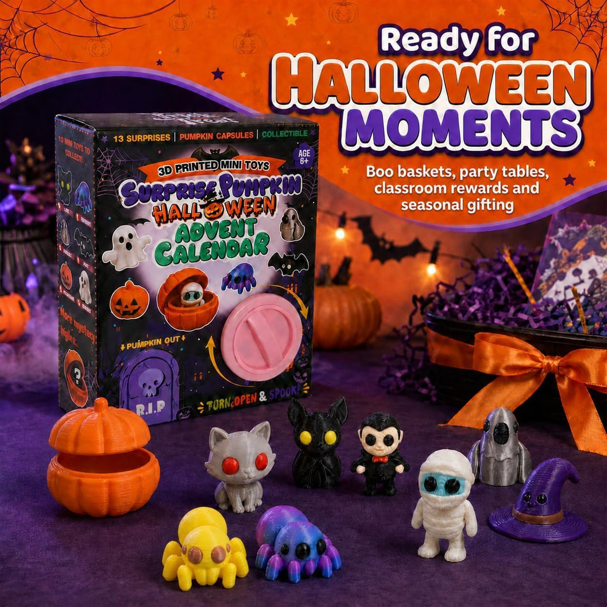 Halloween Advent Calendar 2026,13 Pumpkin Capsule Mini Figures