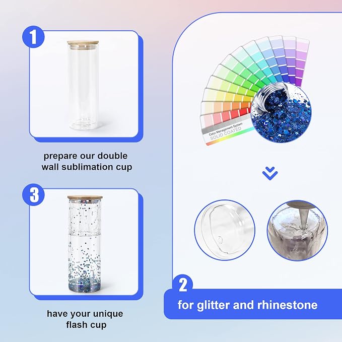AGH 25OZ Snow Globe Glass Tumbler, 4 Pack Sublimation Glass