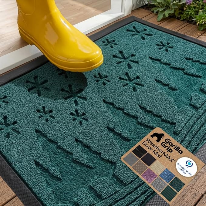 GORILLA GRIP 100% Waterproof All-Season WeatherMAX Doormat, US Designed Natural