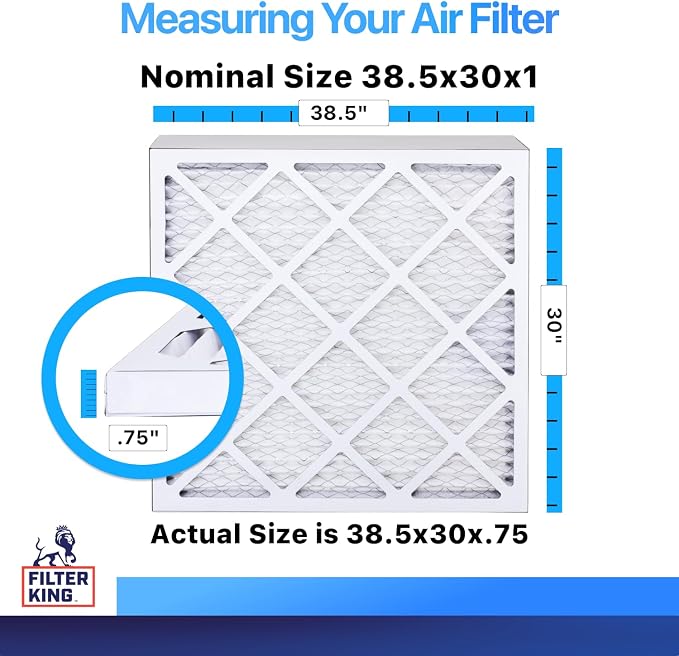Filter King 38.5x30x1 Air Filter | 4-PACK | MERV 8 HVAC Pleated A/C Furnace