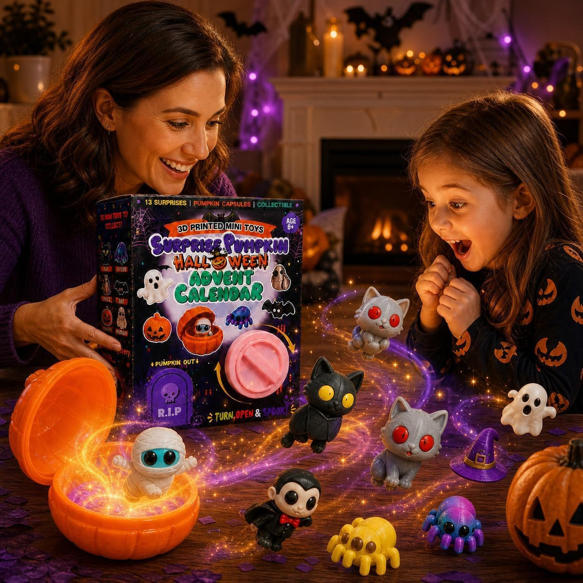 Halloween Advent Calendar 2026,13 Pumpkin Capsule Mini Figures