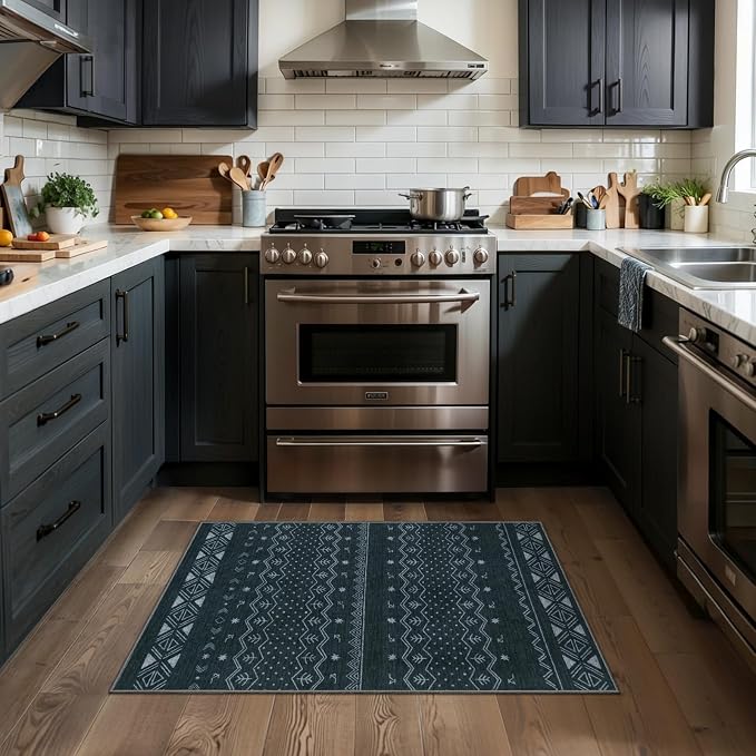 SERISSA 2x3 Rugs for Entryway, Washable Non-Slip Grey Small Area Rug, Soft