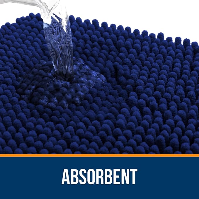 OLANLY Bathroom Rugs 30x20, Extra Soft Absorbent Chenille Bath Rugs, Rubber