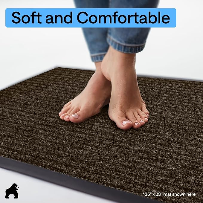 GORILLA GRIP Waterproof Traffic Guard Door Mat, Heavy Duty Entryway Mats