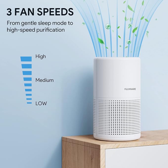 Air Purifiers for Bedroom, FULMINARE H13 True HEPA Air Filter, Quiet Air Cleaner
