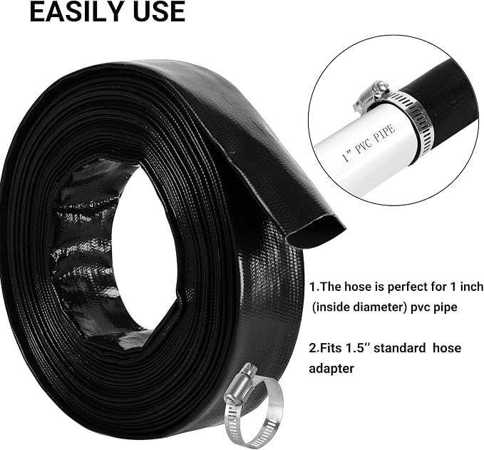 1-1/2" x 50 FT Pool Backwash Hose,