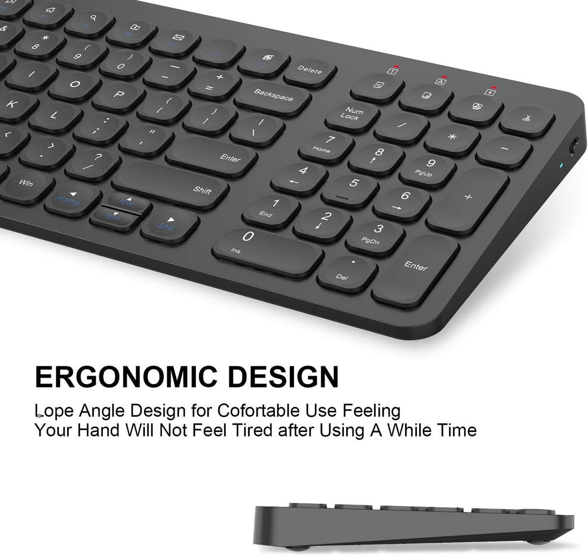 cimetech Wireless Keyboard and Mouse Combo - Black