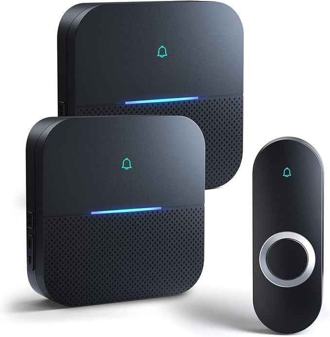 AIDA Lighted Wireless Doorbell for Home, Waterproof Battery Doorbell Wireless 1