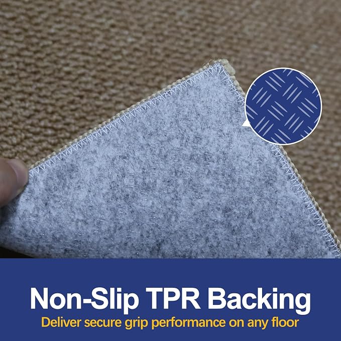 Dirt Trapping Door Mat 36x60, Taupe Faux Jute Entryway Rug | Low-Profile