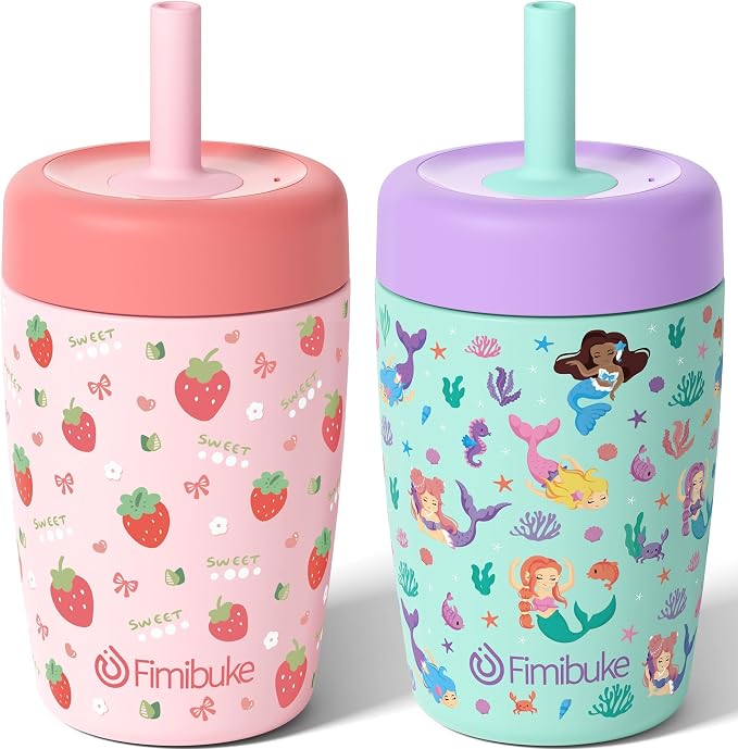 Fimibuke Toddler Cups Spill Proof, 12 OZ Sippy Cup