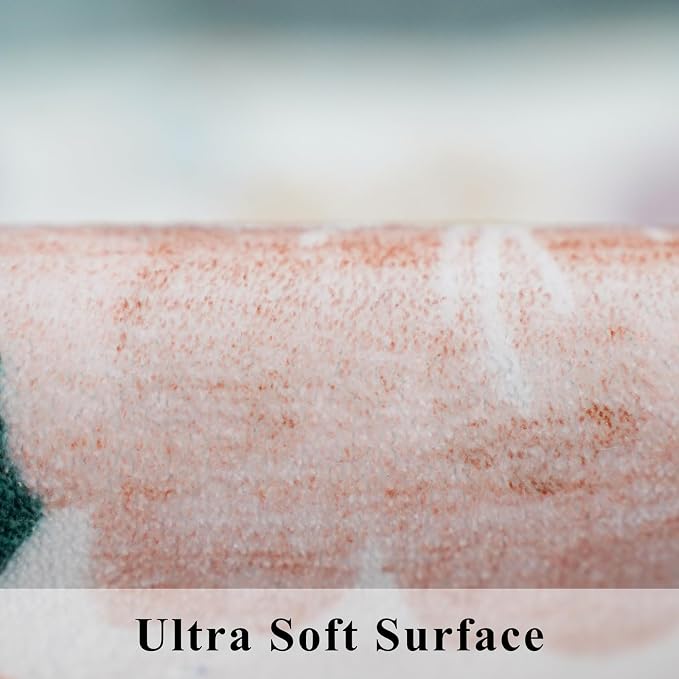 Washable Floral Round Rugs for Bedroom