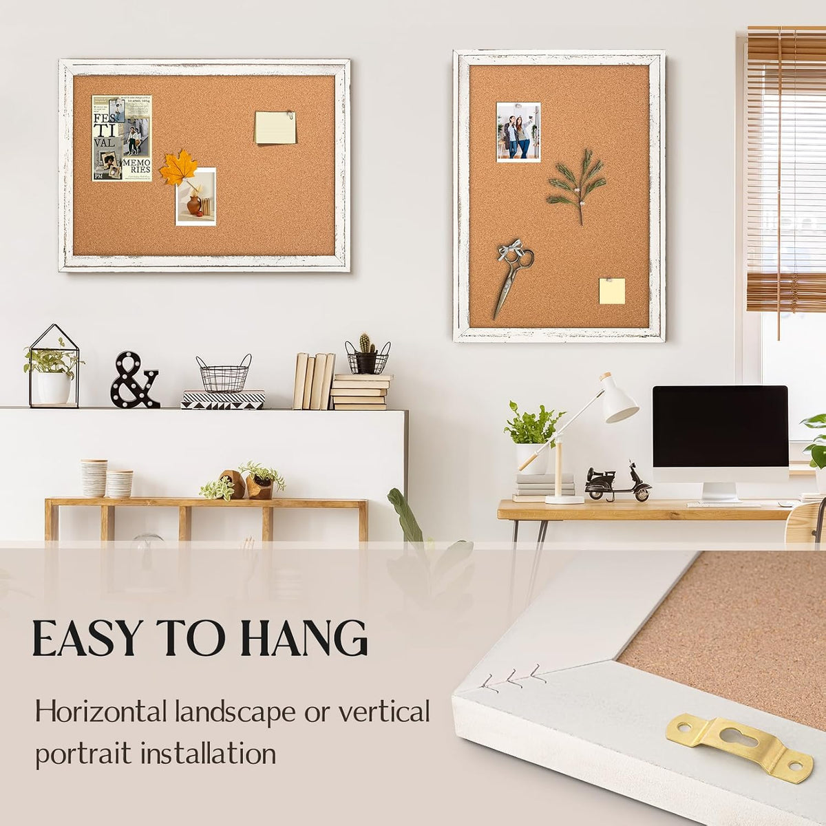 Large Cork Board Bulletin Board, 48"x36" Corkboard for Wall