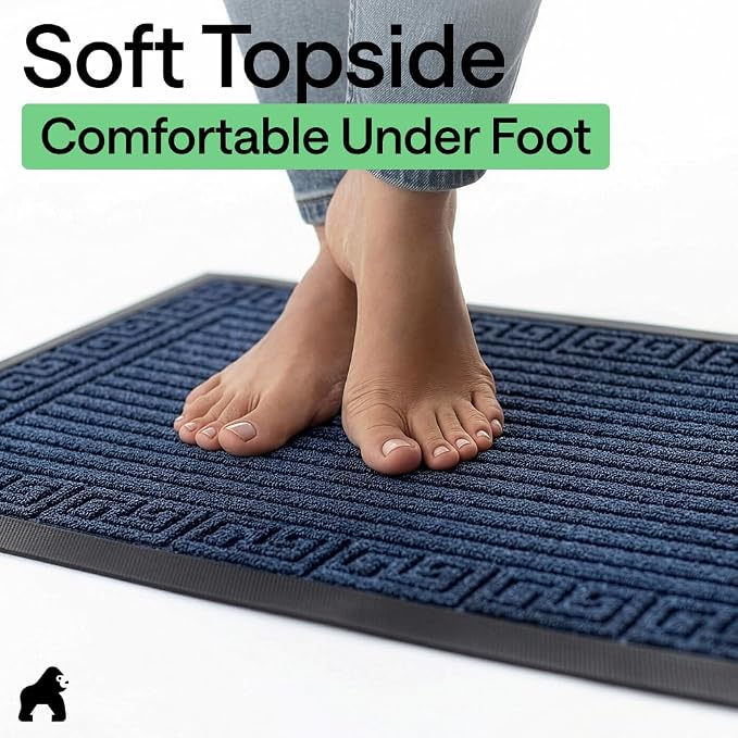 GORILLA GRIP 100% Waterproof All-Season WeatherMAX Doormat, US Designed Natural