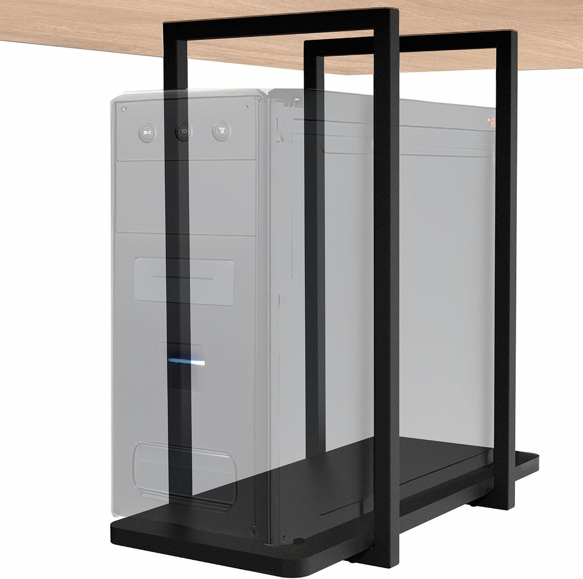 VIVO Black Under Desk PC Mount Shelf, Mount-PCSF1