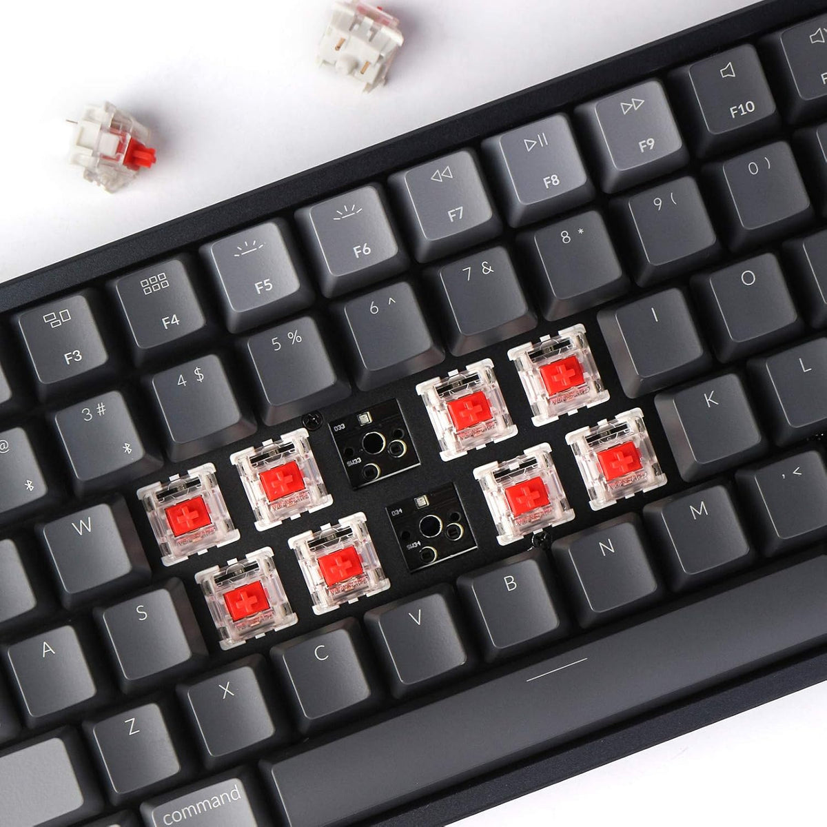Keychron K4 RGB Hot Swappable Mechanical Keyboard, 96% Layout Bluetooth Wireless/USB Wired Computer Keyboard with Super Red Switch Aluminum Frame for Mac Windows-Version 2