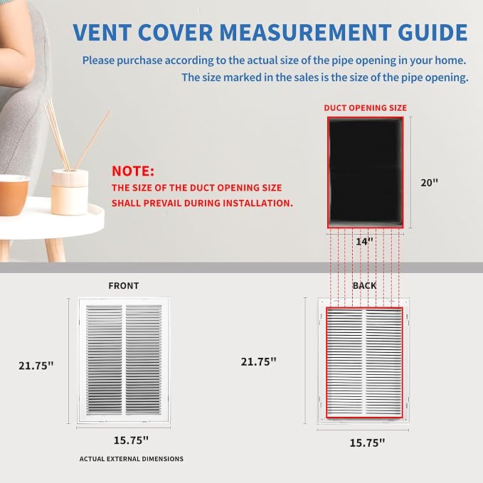 14x20 Return Air Grille, Return Air Vent Cover