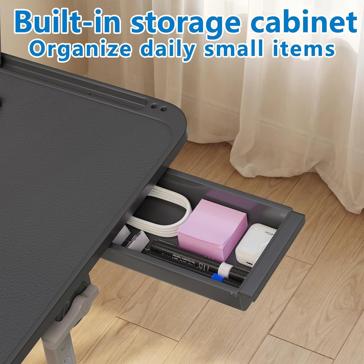 Potuopy Adjustable Laptop Lap Desk, X-Large Foldable Bed Table Tray