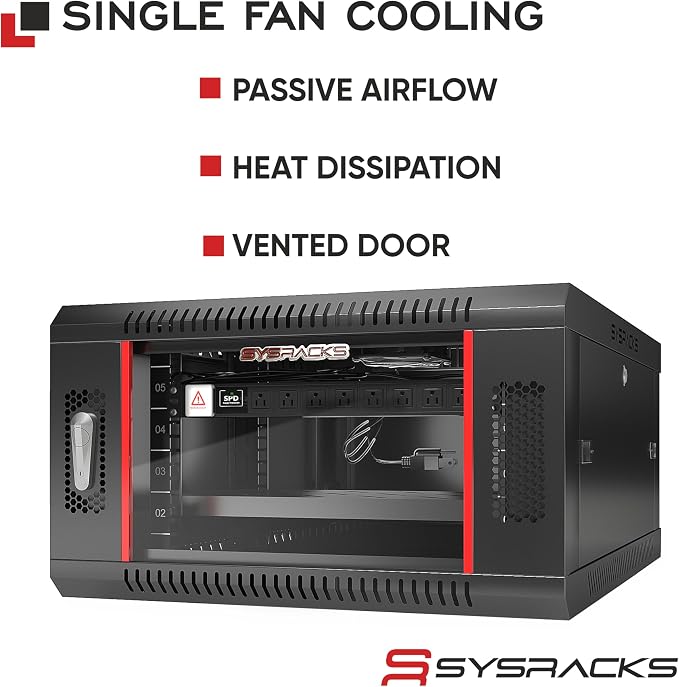 Sysracks 6U Wall Mount Server Rack Cabinet, 19” Locking Network Rack, 24” Deep