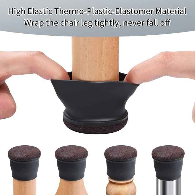 Ezprotekt 24 Pcs Extra Large Chair Leg Floor Protectors