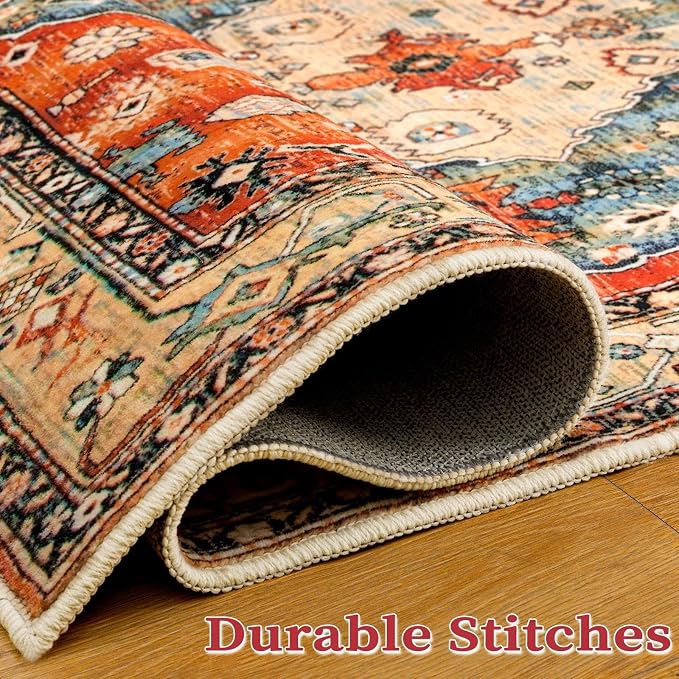 SERISSA 2x4 Boho Rugs for Entryway, Washable Non-Slip Kitchen Runner Rug