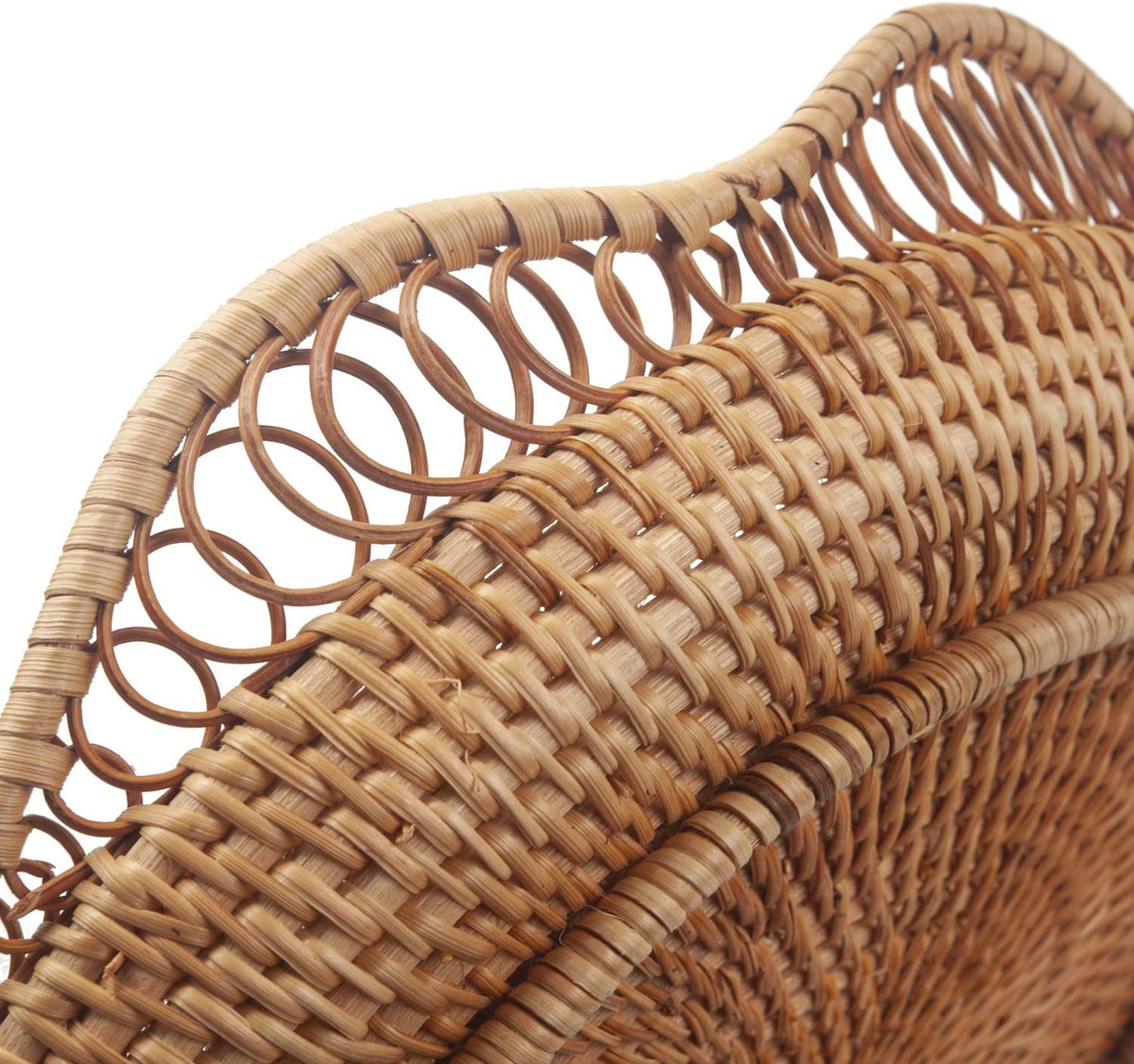 Rattan Fruit Basket for Serving Woven Bread Tray for Cake Kitchen Counter Table Natural (11.8inch D x 3.5inch H) (Pack of 2)