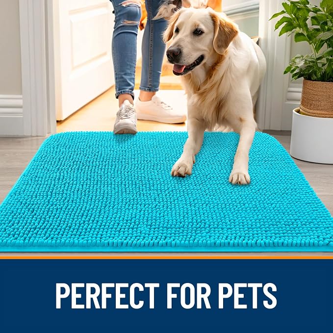 OLANLY Dog Door Mat for Muddy Paws 59x20, Absorbs Moisture and Dirt, Absorbent