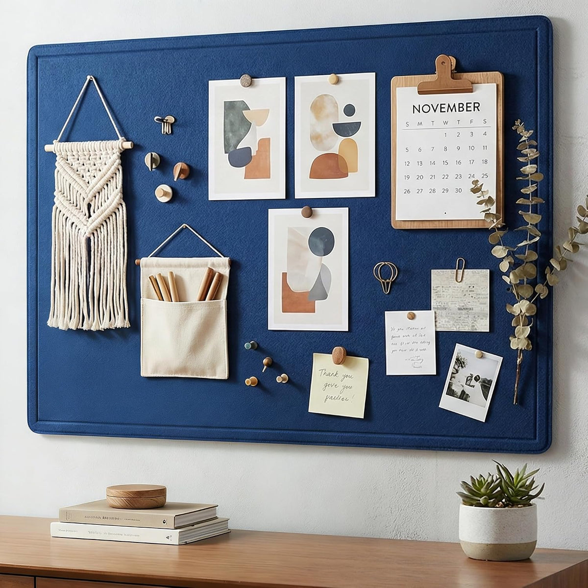 AKTOP Foldable Felt Bulletin Board for Wall, 24x36 inches, Blue