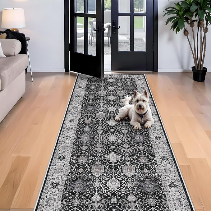 4x10 Washable Hallway Runner Rug: Oriental 10ft Extra Wide Ultra Soft Runners