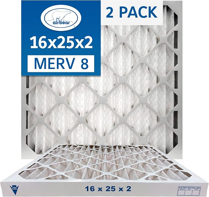 16x25x2 Air Filter MERV 8 TRION Air Bear Pleated HVAC Air Filter Replacement