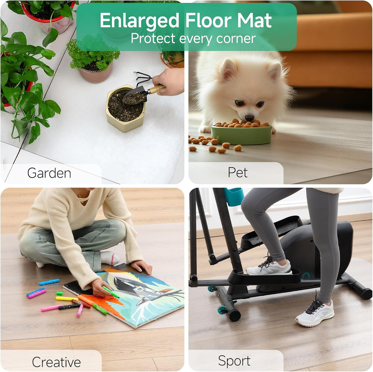 NATRKE Clear Chair Mat for Hardwood Floor, 30" × 48" Office Chair Mat Transparent Floor Mat with Non-Slip Frosted Back, Heavy Duty PVC Protector Mat for Home, Office & Tile Floors