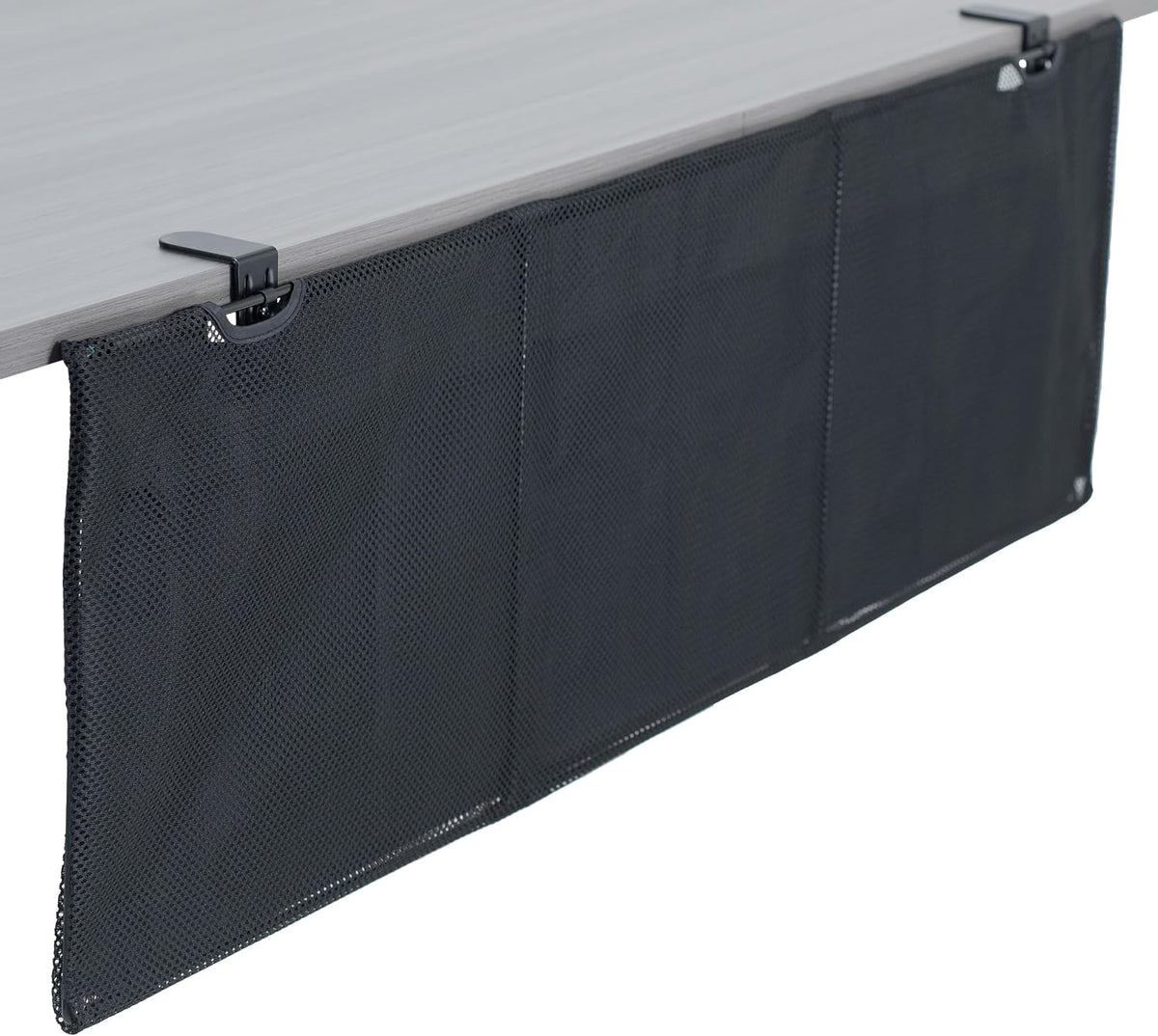 VIVO Black Clamp-on 48 inch Desk Cable Management Sleeve, DESK-SKIRT-48P