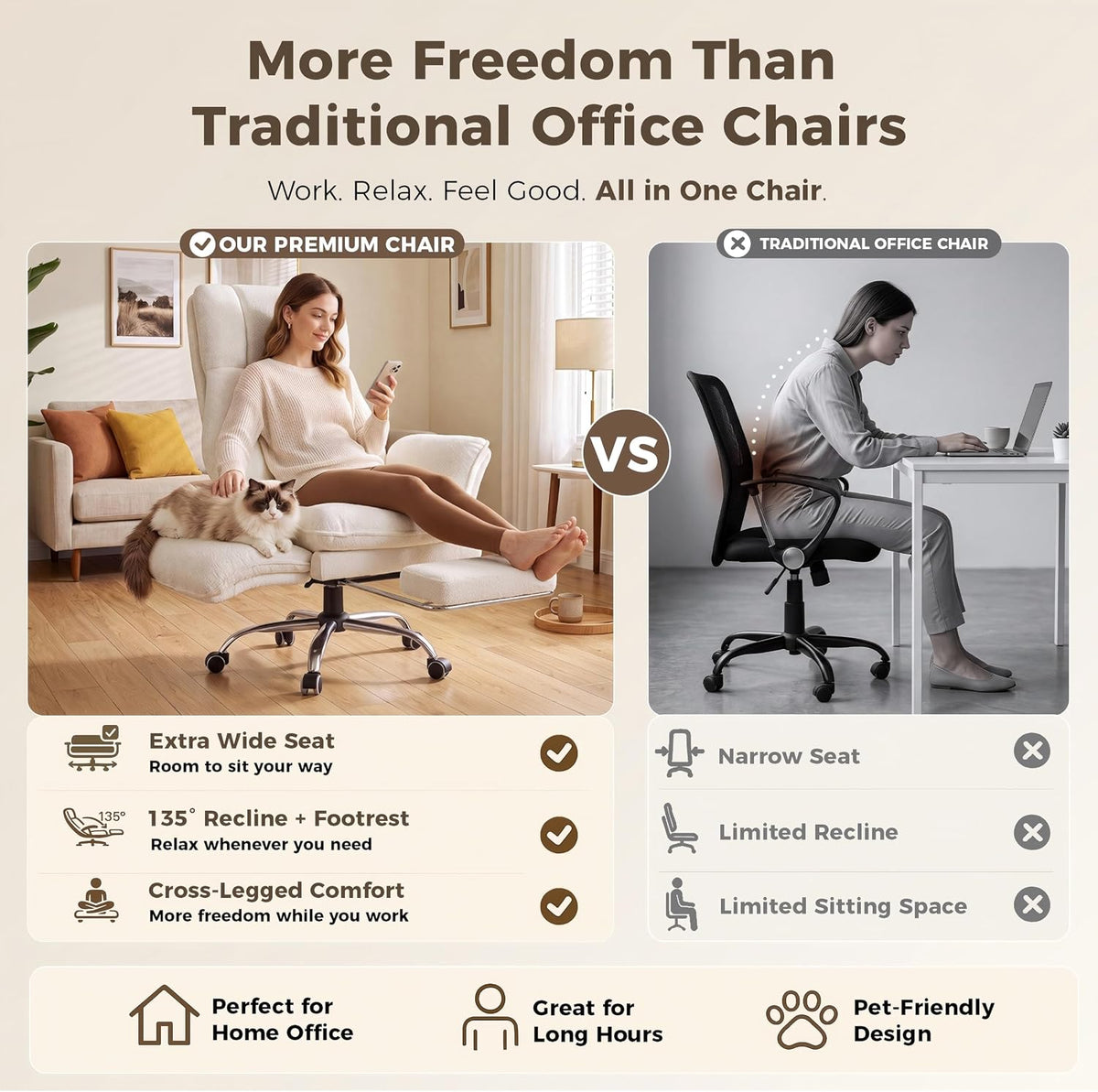 Big and Tall Heated Massage Office Chair with Footrest, 6-Point Vibration