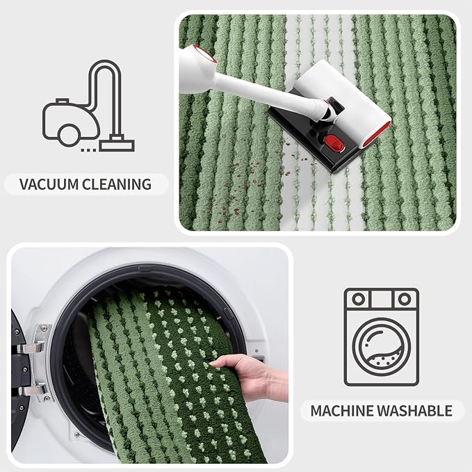 Kitinjoy Indoor Outdoor Door Mat, 59x36 Non-Slip Absorbent Dirt Trapper