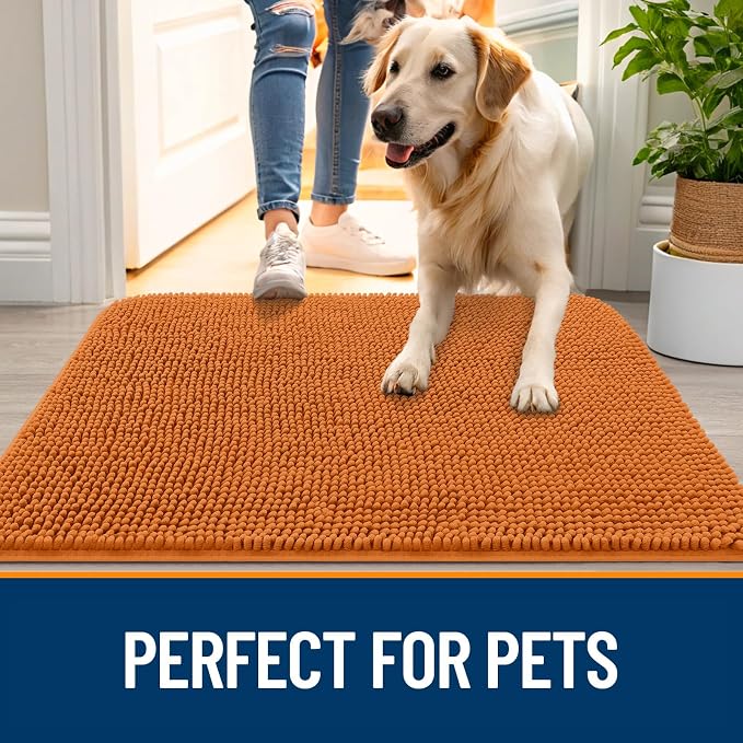 OLANLY Dog Door Mat for Muddy Paws 36x24, Absorbs Moisture and Dirt, Absorbent