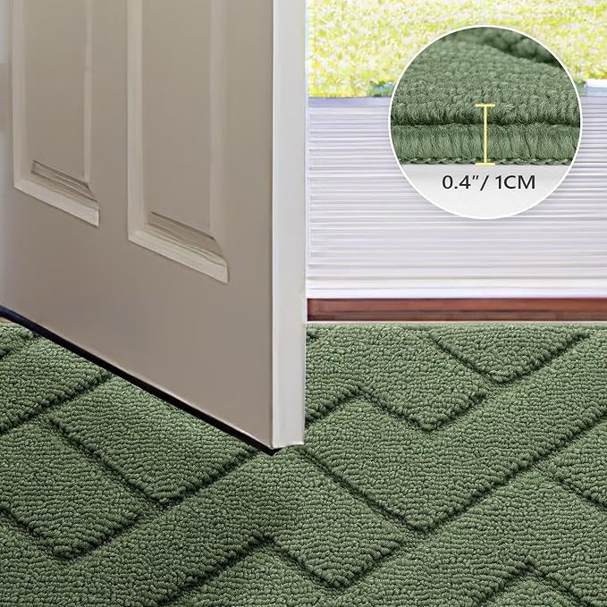 hicorfe Indoor Door Mat, Non Slip Door Mats, Absorbent Resist Dirt Entrance