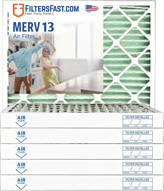 Filters Fast 20x20x2 Pleated Air Filter Merv 13, 2 inch AC Furnace Air Filters