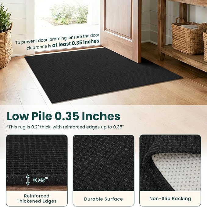 KOZYFLY Black 3x12 Runners Rugs
