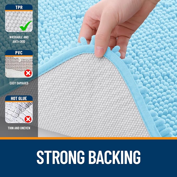 OLANLY Large Bathroom Rugs 50x30, Extra Soft Absorbent Chenille Bath Rugs
