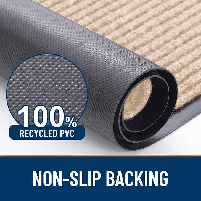 OLANLY Front Door Mat Indoor Outdoor Entrance, Waterproof Heavy Duty Doormat
