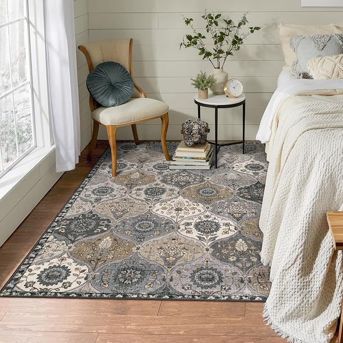 Lahome Moroccan Trellis Washable Area Rugs, 3x5 Rug