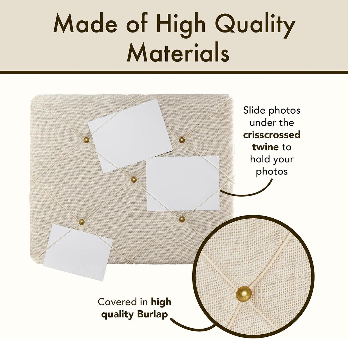 White Burlap Bulletin Picture & Memo Board, 19.75 x 15.75 in
