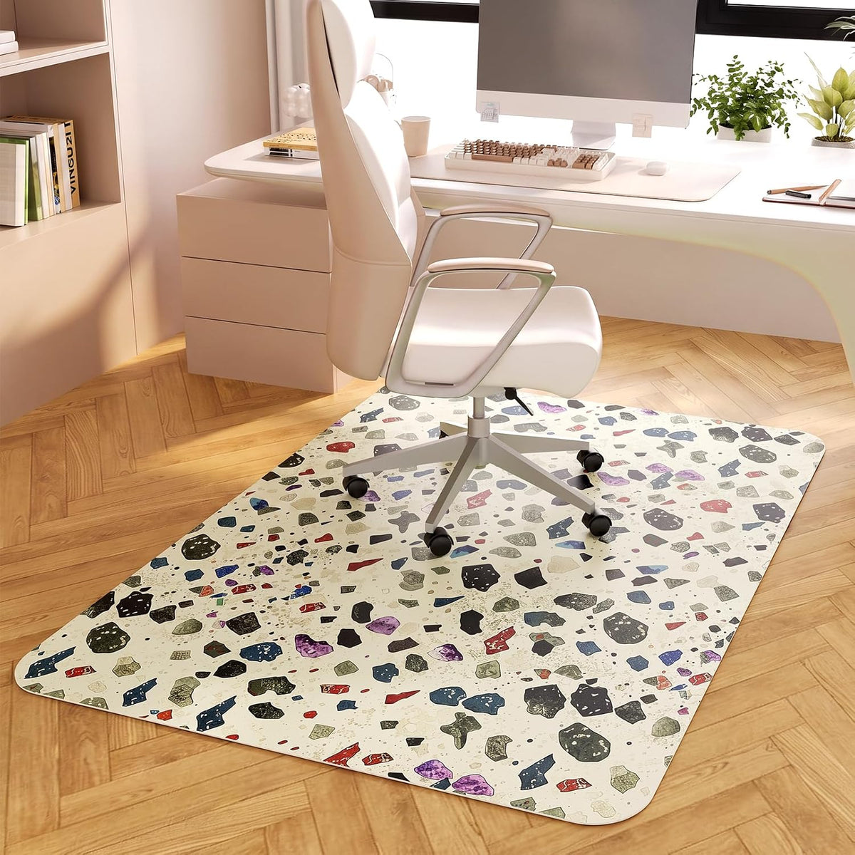Office Chair Mat for Carpet Patterned PVC Non-Slip “35x48” Hardwood Floor